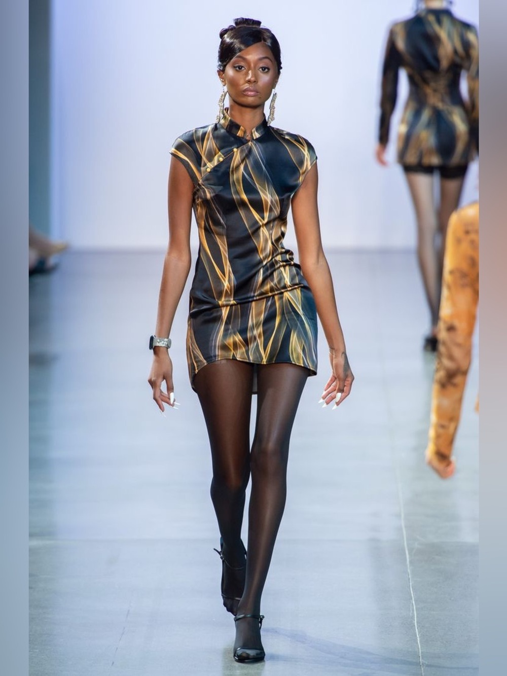 Kim Shui SILK Qipao Digital Print Mini Dress